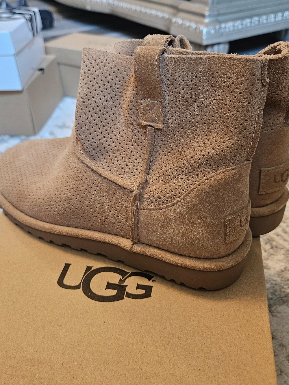 UGG Classic Mini Perforated Suede Boot - Chestnut